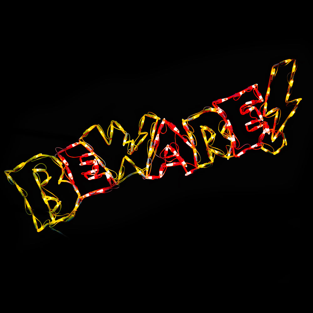44" Halloween Sign LED BEWARE!