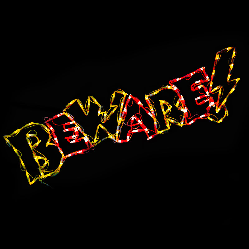 Letrero LED de Halloween de 44" ¡CUIDADO!