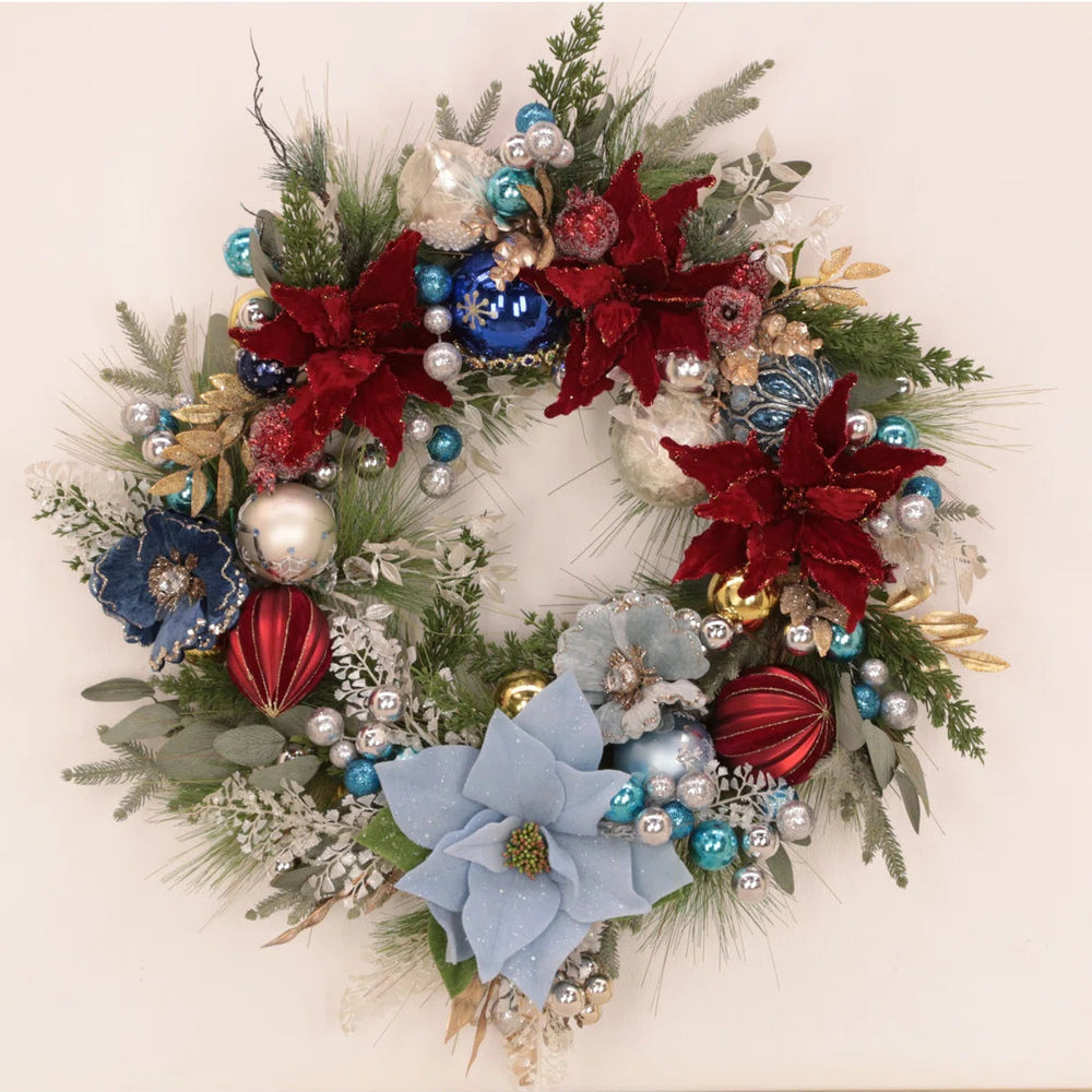 Mark Roberts 32" Blue, Red & White Wreath
