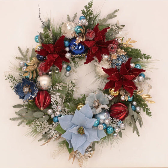 Mark Roberts 32" Blue, Red & White Wreath