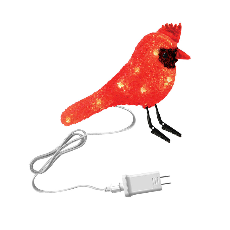 Cardenales Rojos de 10 Luces LED de 6" con Pies Sujetos (Juego de 6)