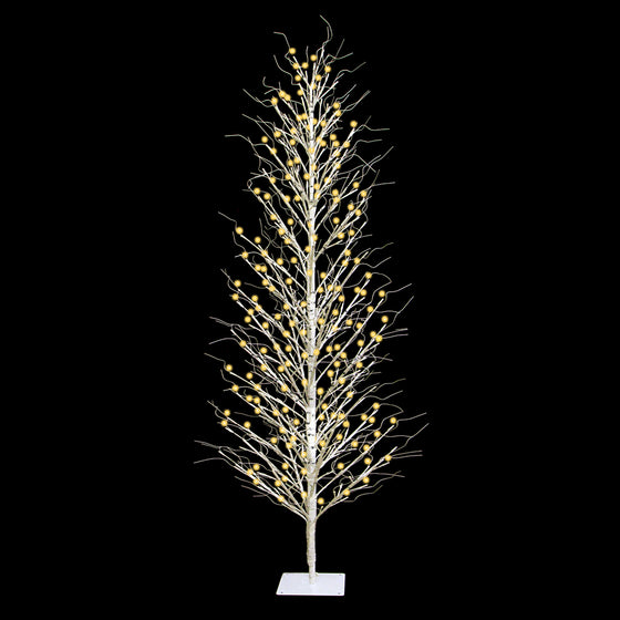 7 FT 402 LED Warm White Birch Tree 5mm Micro Twinkling Effect
