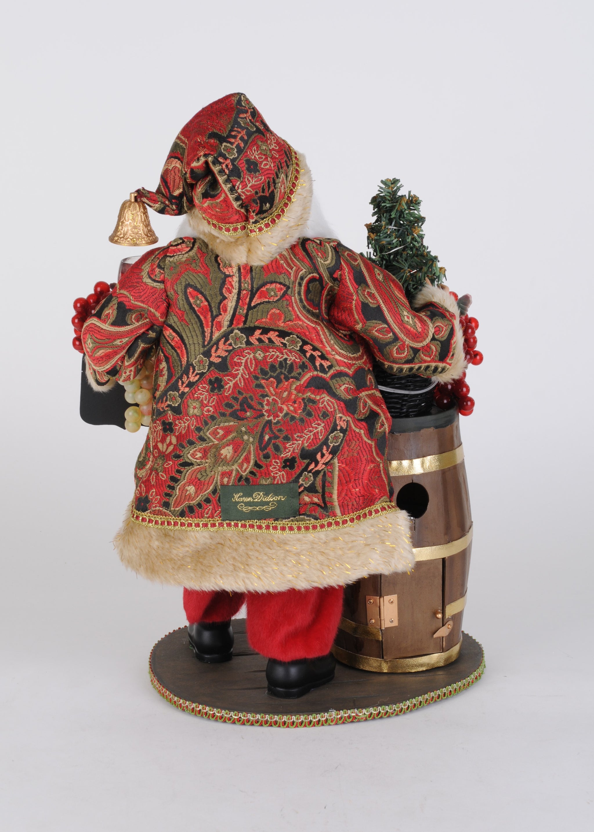 Karen Didion Originals 18" Lighted Merlot Cork Collector Santa