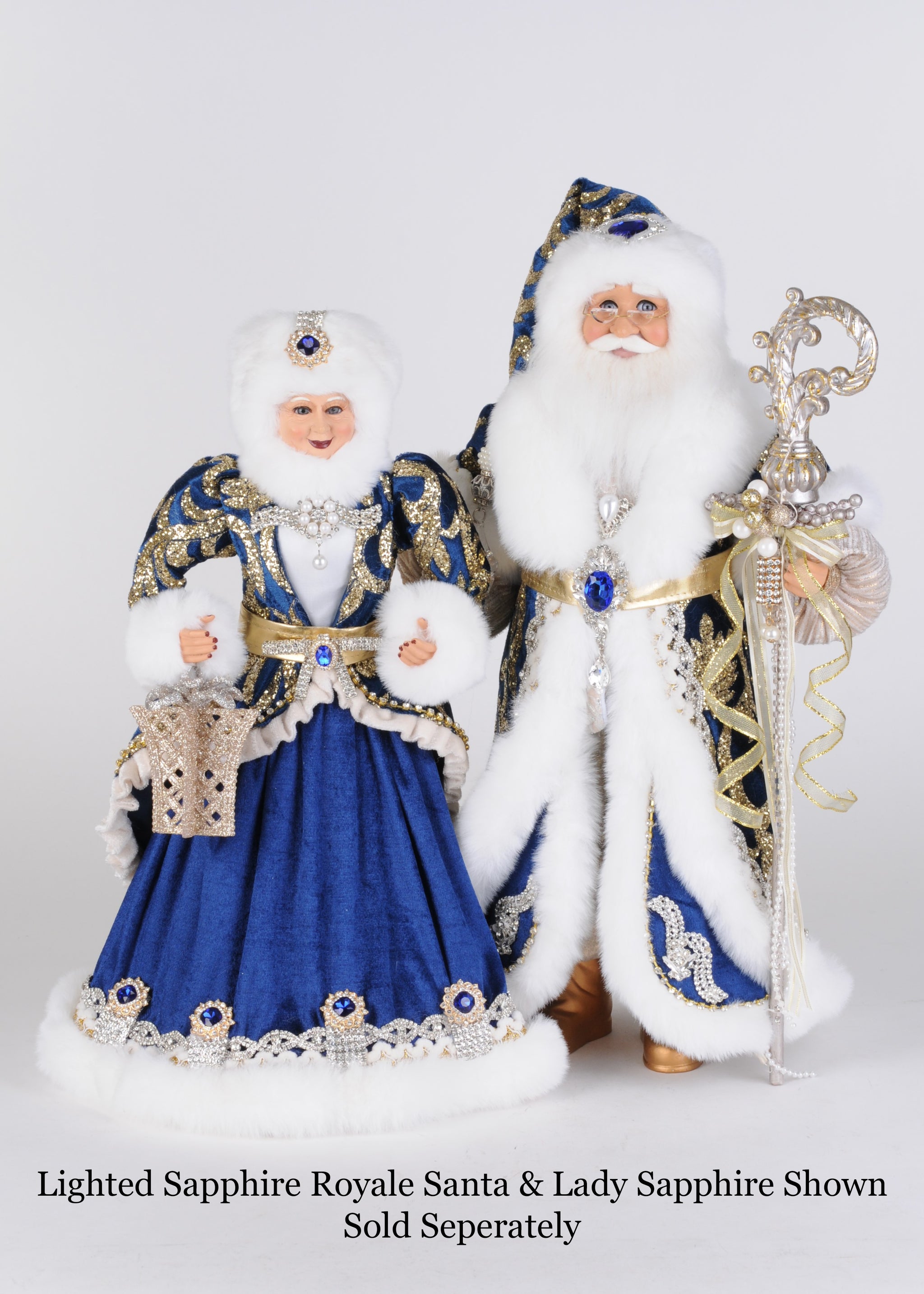 Karen Didion Originals 21" Lighted Sapphire Royale Santa