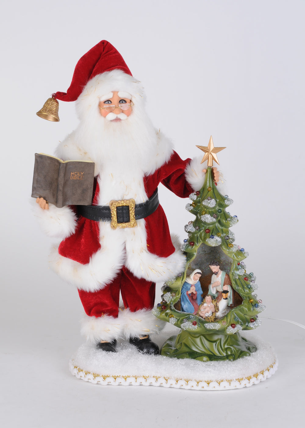 Karen Didion Originals 18" Lighted Christmas Eve Reverence Santa