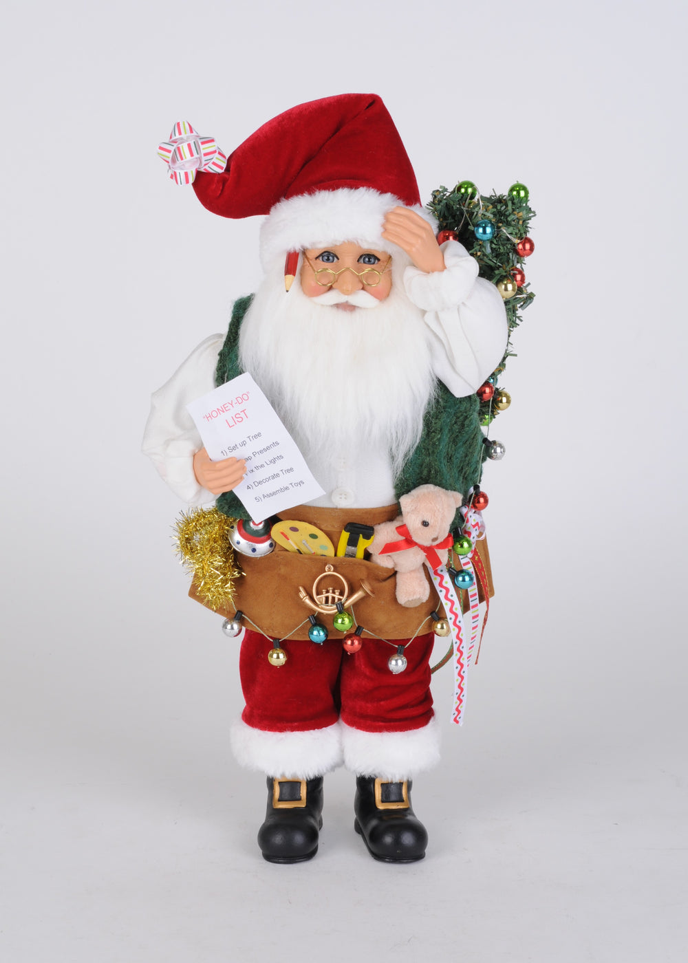 Karen Didion Originals 18" Lighted " Honey Do" List Santa