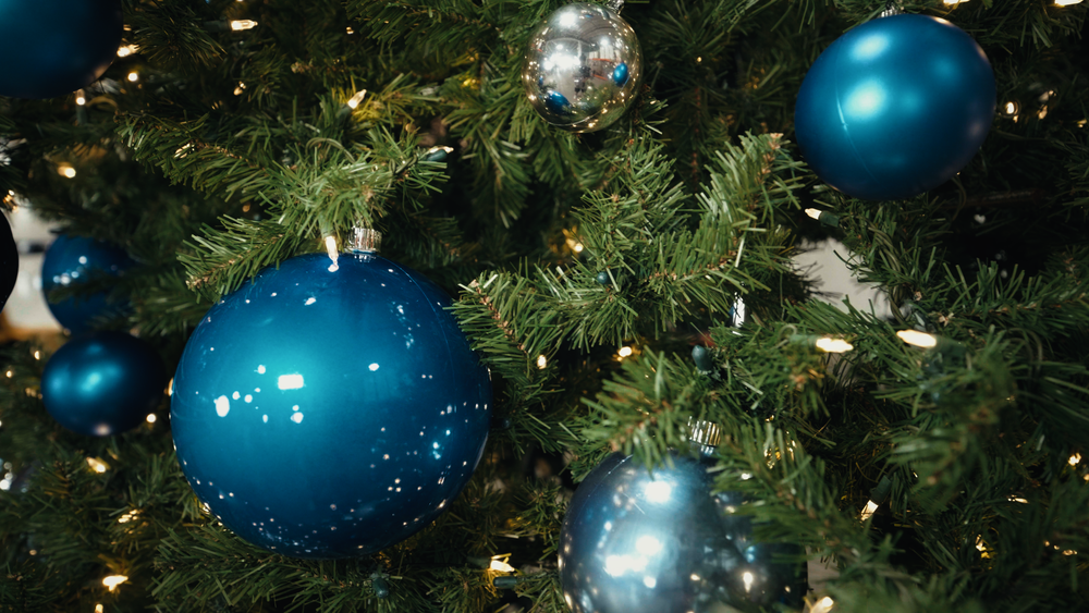Blue & Silver UV Tree Decor