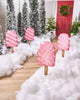 Paleta a rayas blancas y rosas de 60 LED de color blanco frío de 2.2 FT