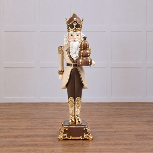 2.5 FT Chocolate LED Nutcracker With Dessert
