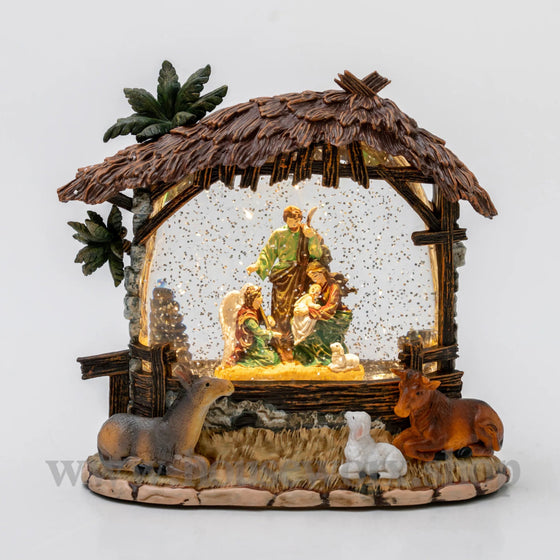 8" Lighted Nativity Scene Water Lantern