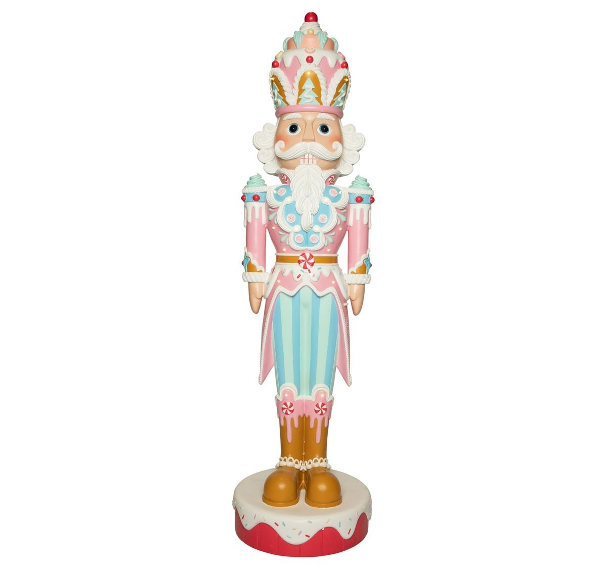 6 FT Pink & Blue LED Musical King Nutcracker