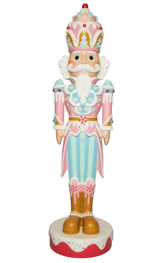 6 FT Pink & Blue LED Musical King Nutcracker
