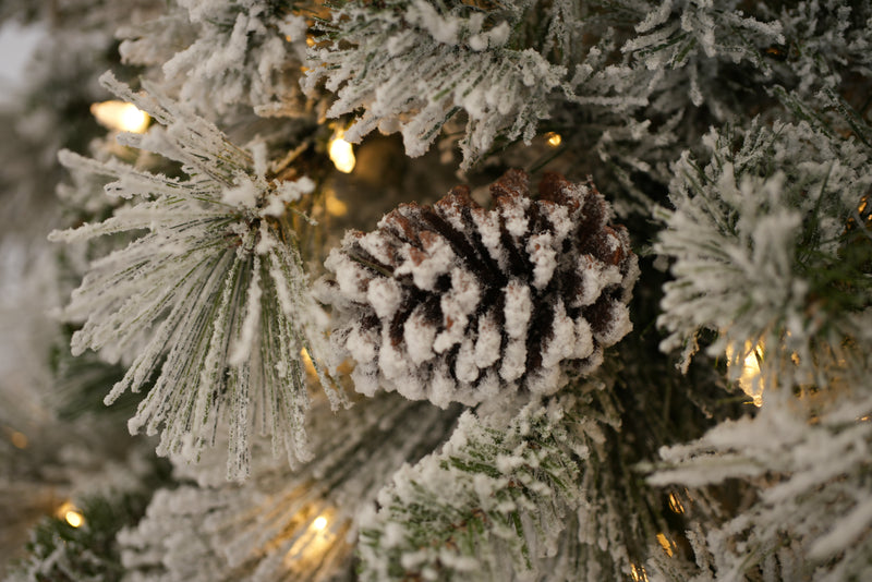 Abeto Nieve Esponjosa con Luces LED Blanco Cálido Pre-instaladas