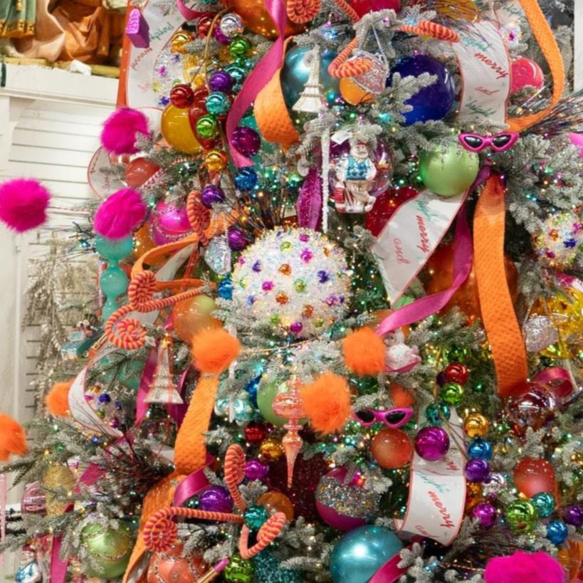 10" White Iridescent Tinsel Ball Ornament