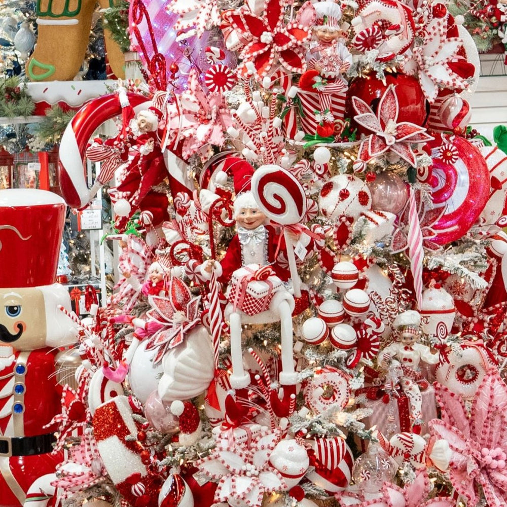 17" Red, Silver & White Bendable Elf