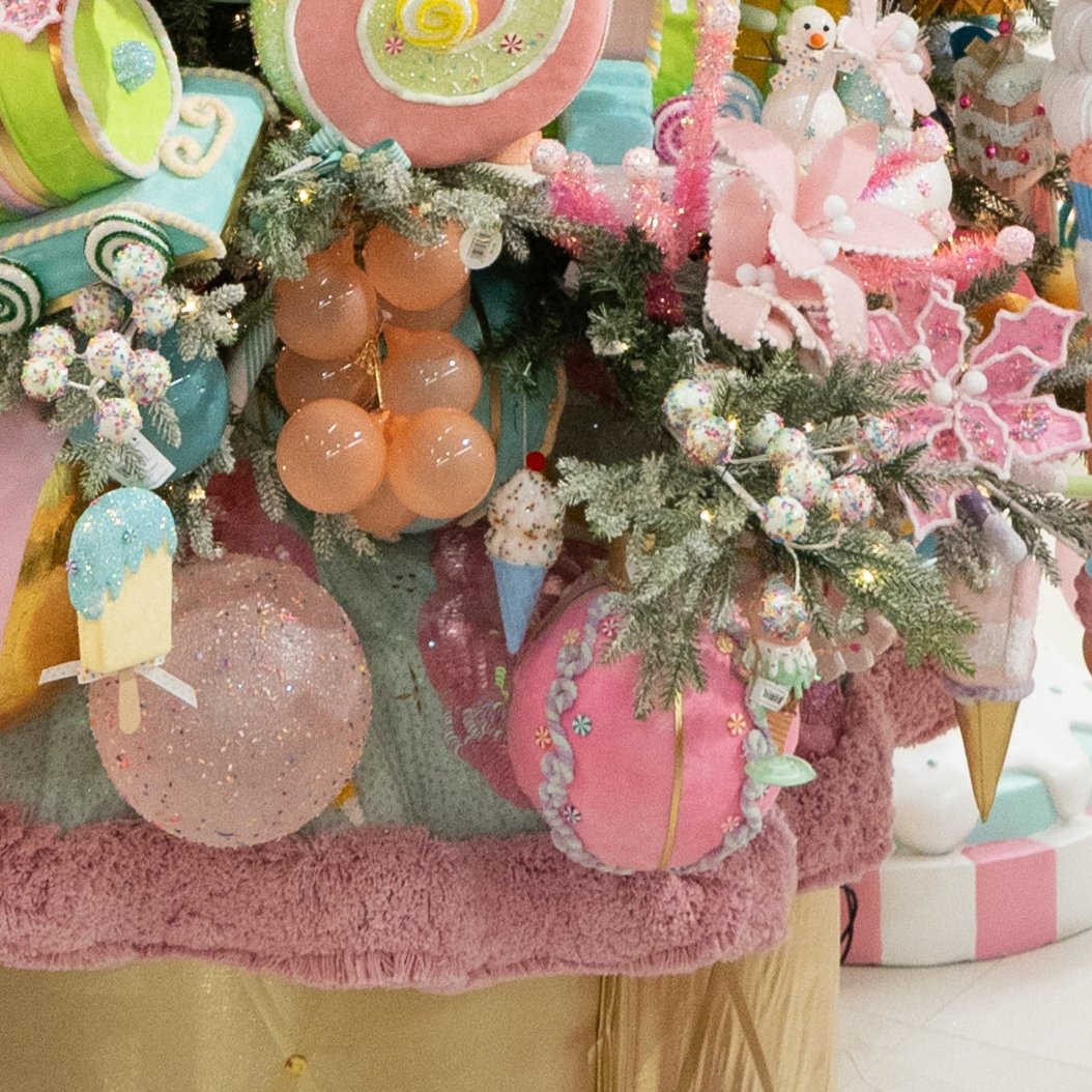 6" Ice Cream Cone With Sprinkles Ornament Set Of 12