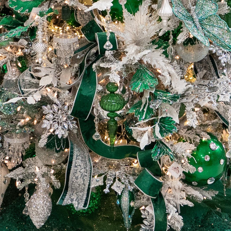 10" Green Finial Assorted Set Of 2