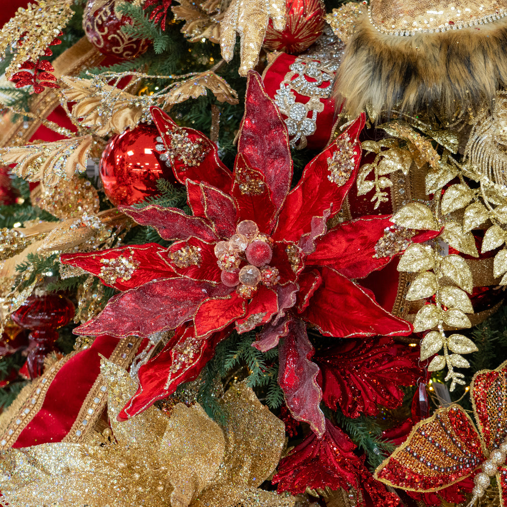 10" Poinsettia With Clip Set Of 6