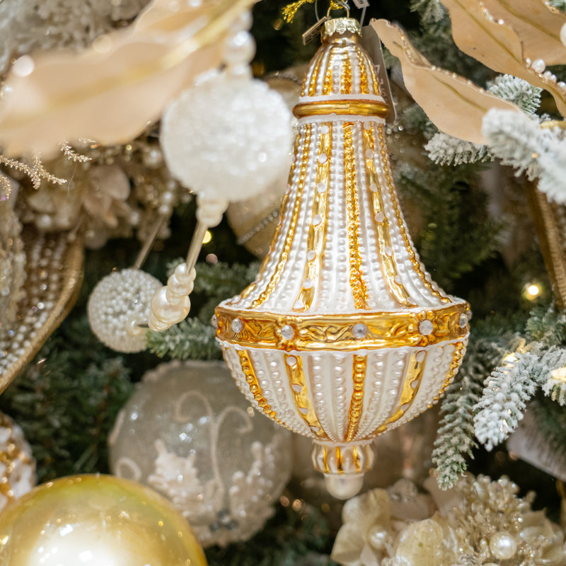 Juego de 2 adornos de cristal para candelabros dorados de 8"