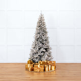 Duke Flocked Tree Pre-Lit Warm White LED Lights