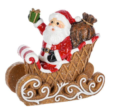 5.5" Waffle Cone Santa Assorted Set Of 3