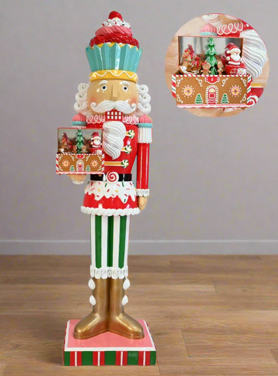 7 FT Candy Nutcracker with Animated Basket