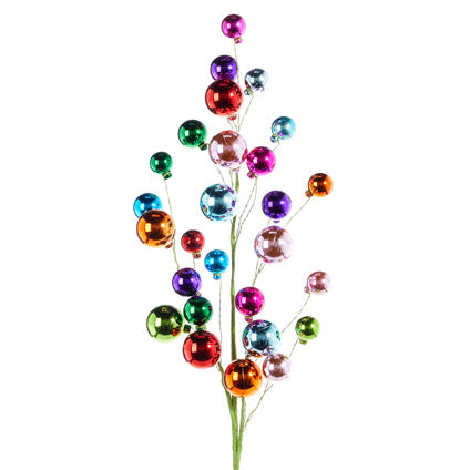 31" Multicolor Ball Ornament Spray Set Of 4