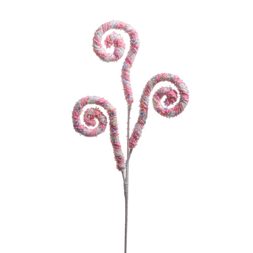 Set de 4 pulverizadores de espiral de caramelo rosa de 29.5"