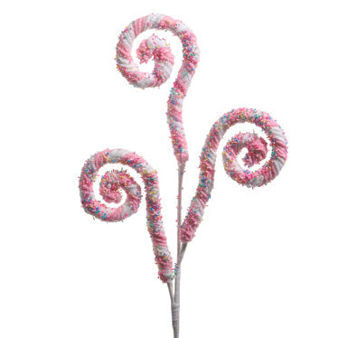 Set de 4 pulverizadores de espiral de caramelo rosa de 29.5"