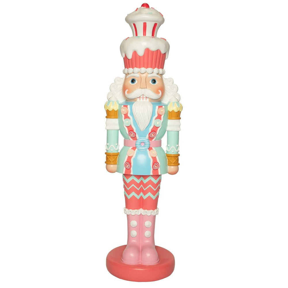 5 FT Lighted Pink & Blue Cupcake Nutcracker Battery Operated