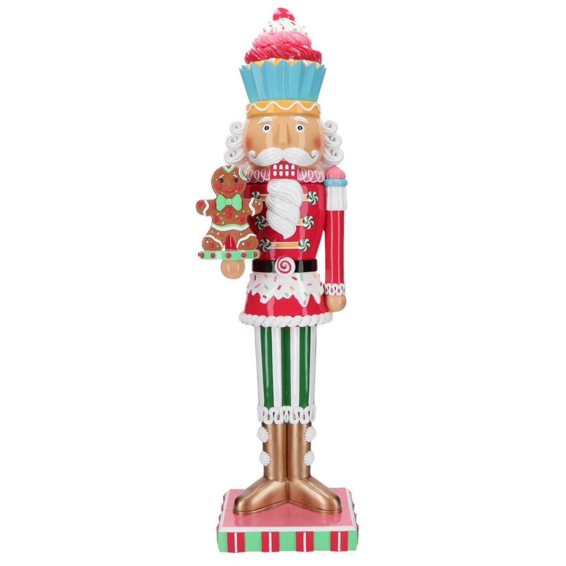 4 FT LED Candy Nutcracker With Gingerbread Man