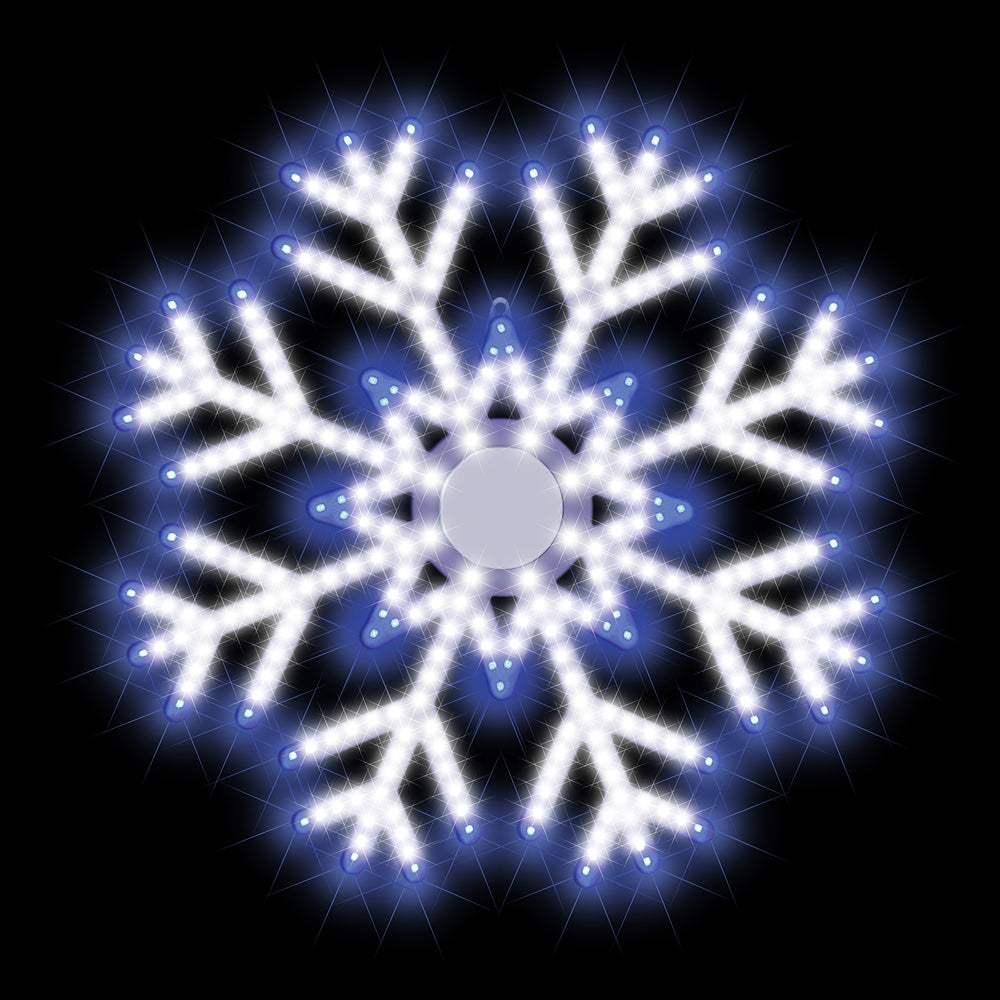 2 FT 504 LED Pure White & Blue Snowflake Twinkling Effect