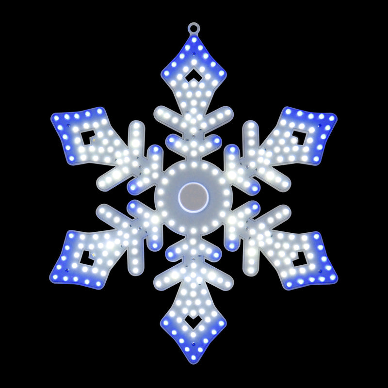 16" 300 LED Efecto Destello Blanco Puro y Azul