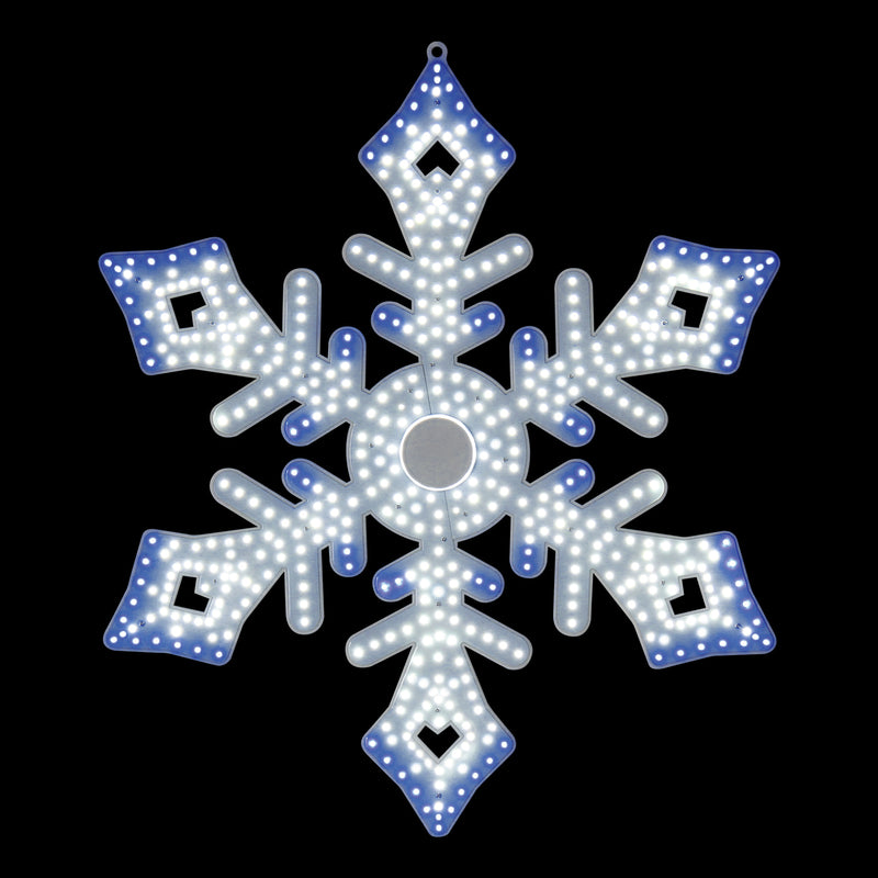 2 PIES 534 LED Efecto centelleante Copo de nieve blanco puro y azul