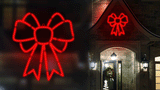 16" 150 Micro LED Red Bow Twinkling Effect