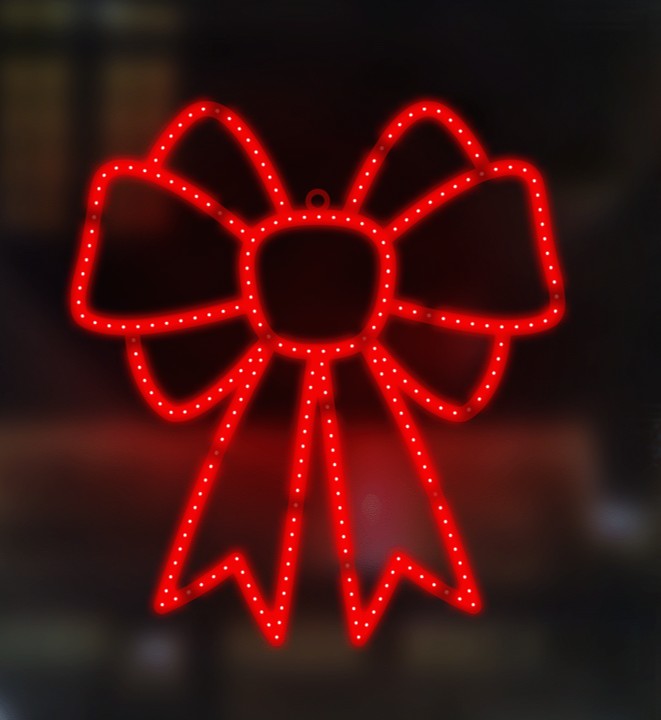 16" 150 Micro LED Red Bow Twinkling Effect