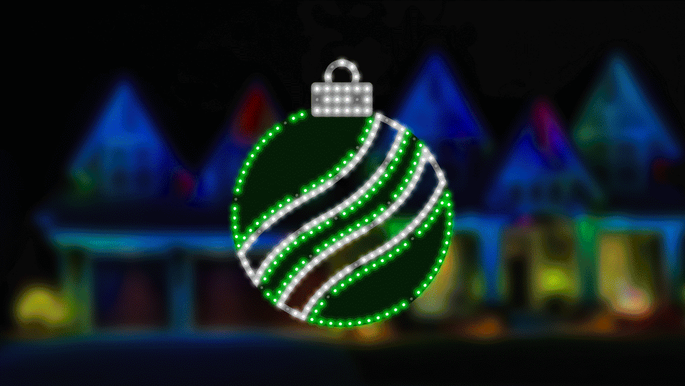 16" 186 LED Green Pure White Ornament Twinkling Effect