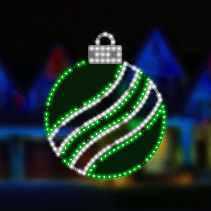 16" 186 LED Green Pure White Ornament Twinkling Effect