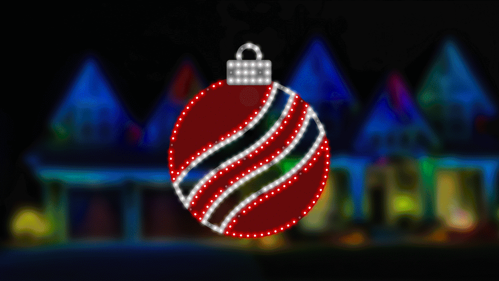 16" 186 LED Red Pure White Ornament Twinkling Effect