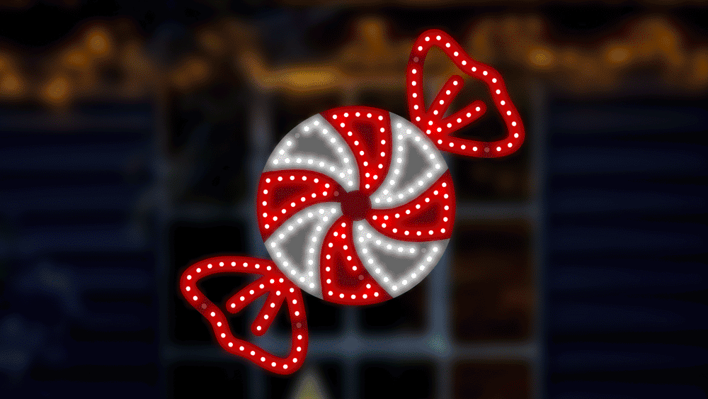 18" 216 LED Pure White Red Peppermint Twinkling Effect