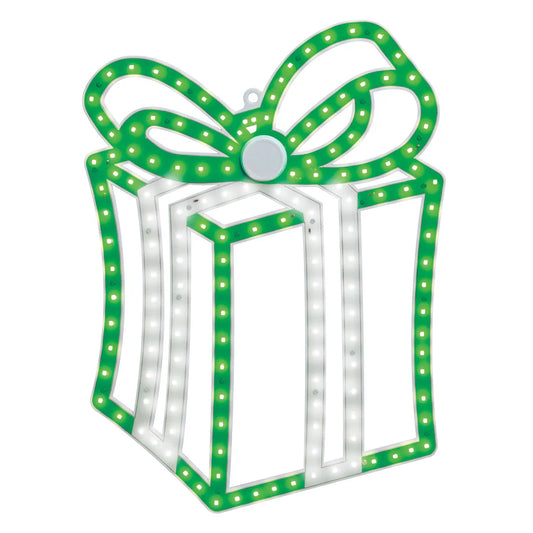 Regalo LED verde de 16" x 14" con efecto de centelleo