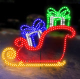 2 FT 460 LED Warm White Sleigh With Presents Twinkling Effect