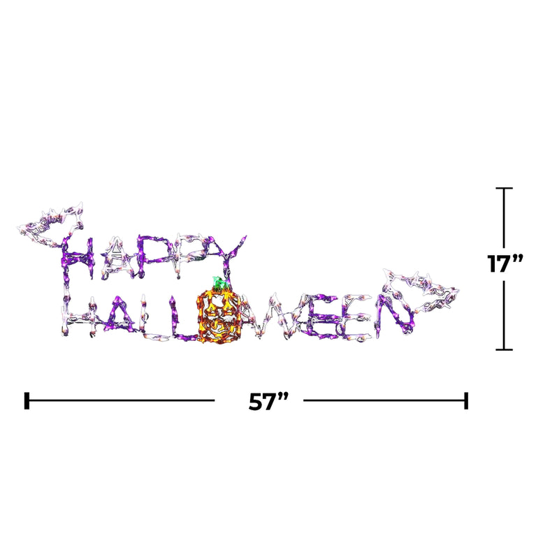Letrero LED de 57" con "Feliz Halloween"