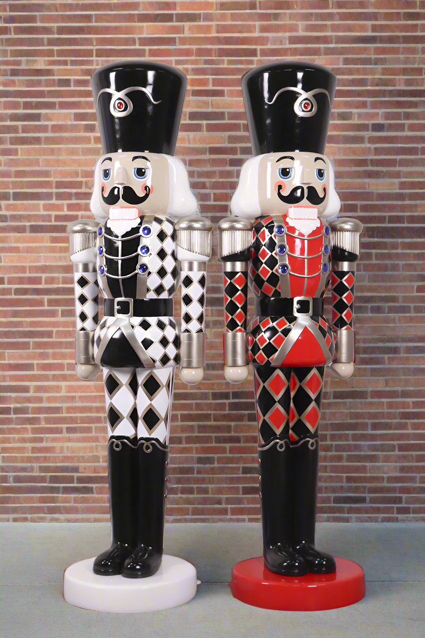 4 FT Checkered Black & White Nutcracker