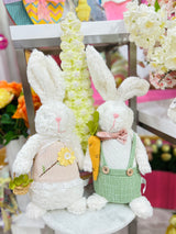 17" Plush Bunny With Carrot & Basket Assorted Set Of 2