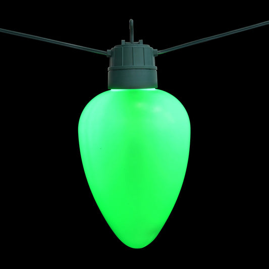 Bombilla grande de 10" y 15 LED verdes