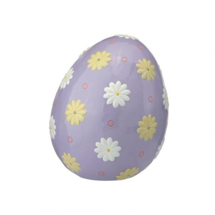 23" Purple Easter Egg With Flowers