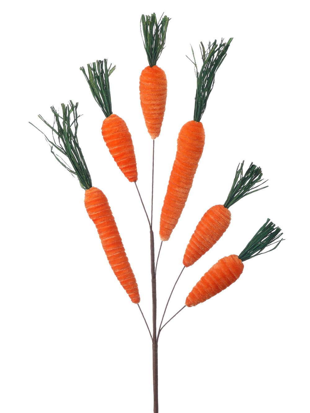 31" Orange Velvet Carrot Spray X6 Set Of 4