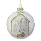 4" Holy Family 'Love' Glass Ball Ornament Set Of 6