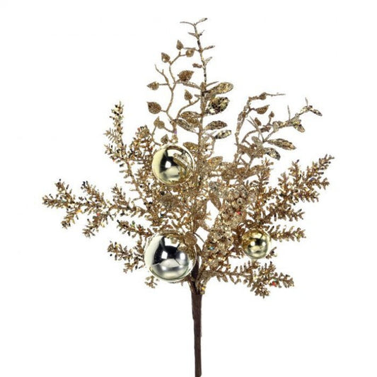 18" Glitter Berry Ball Spray Set Of 6